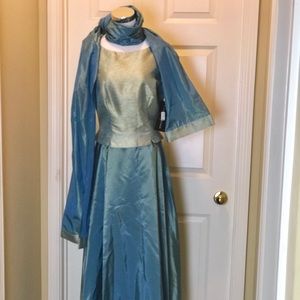 JS Collections_ 2 PC Scarf & Gown